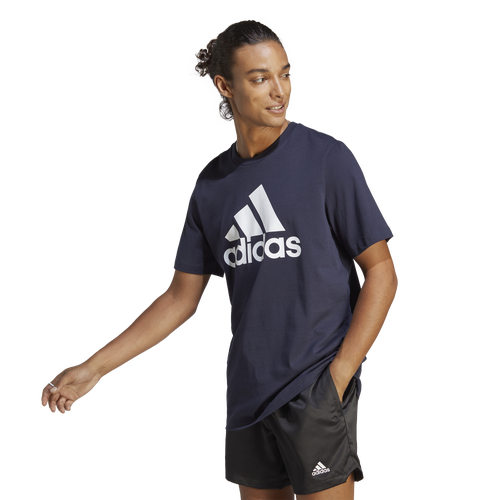 

adidas Mens adidas Essentials Single Jersey Big Logo T-Shirt - Mens Ink/White Size M