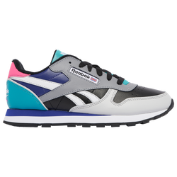 Boys' Grade School - Reebok Classic Leather - Core Black/Bold Purple/Classic Teal