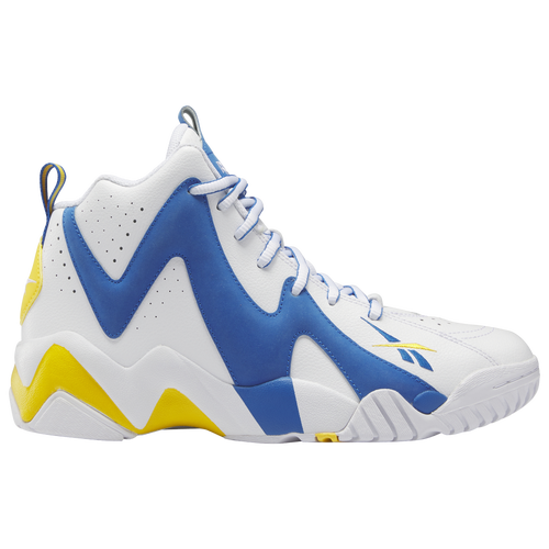 

Reebok Mens Not player specific Reebok Hurrikaze II - Mens Basketball Shoes White/Blue/Yellow Size 07.5