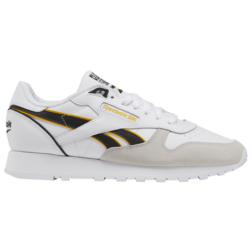 

Reebok Mens Reebok Classic Leather - Mens Running Shoes Footwear White/Black/Always Yellow Size 13.0