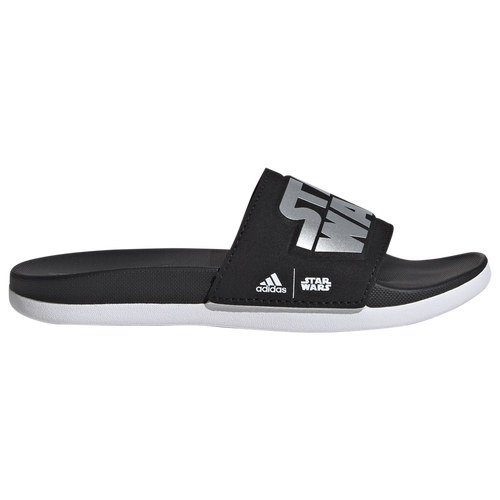 

adidas Boys adidas Adilette Comfort x Star Wars Slides - Boys' Grade School Shoes Black/Silver Metallic/White Size 05.0