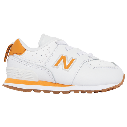 

New Balance Boys New Balance 574 - Boys' Toddler Running Shoes White/Orange Size 10.0