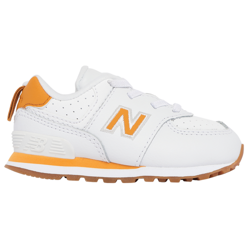 

Boys New Balance New Balance 574 - Boys' Toddler Shoe White/Orange Size 05.0