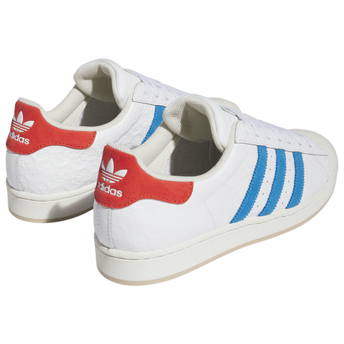 Adidas superstar with red and blue stripes best sale