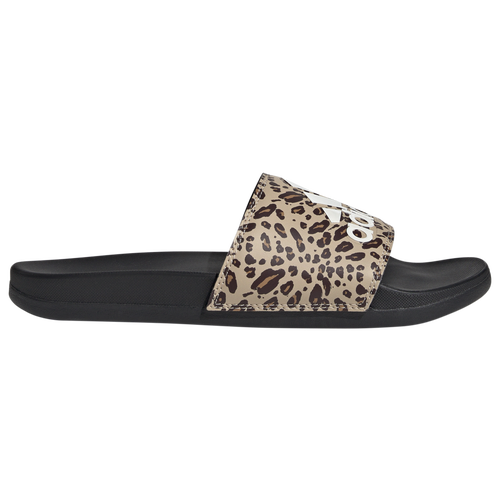 WOMENS - adidas Adilette Comfort Slides - Black/Off White Magic Beige