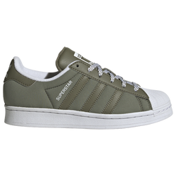 Boys' Grade School - adidas Originals Superstar - White/Olive Strata/Olive Strata