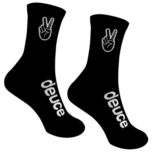 

Deuce Mens Deuce Mid Socks - Mens Black/White Size L