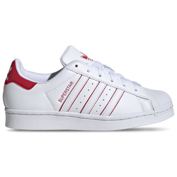 Girls' Grade School - adidas Originals Superstar - White/Better Scarlet/White