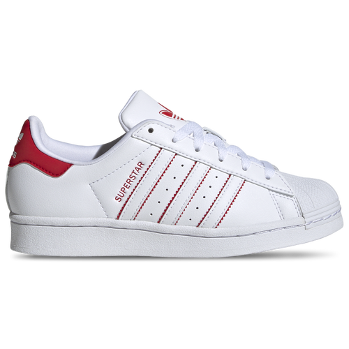 Shop Adidas Originals Girls  Superstar In White/better Scarlet/white