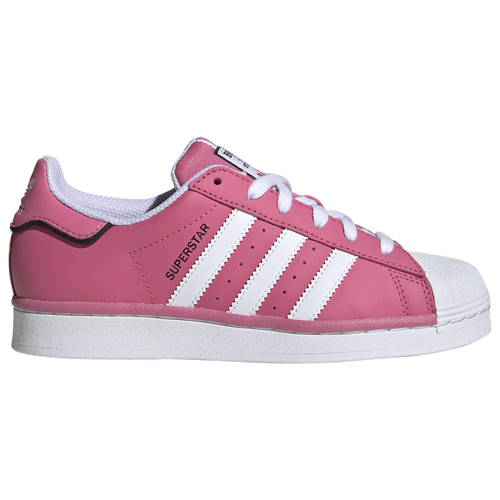 Adidas Originals Kids' Girls  Superstar In White/pink Fusion/black