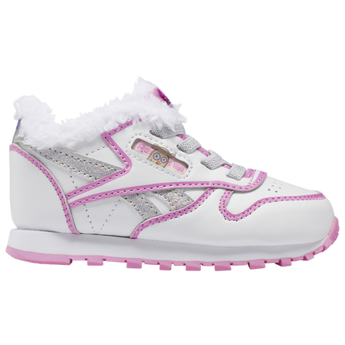 

Reebok Girls Reebok Classic Leather Step In - Girls' Toddler Shoes White/Pink Size 07.0