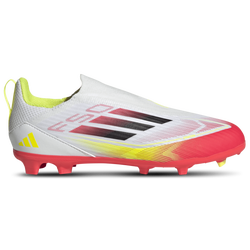 Boys' Grade School - adidas F50 League Laceless FG/MG - Black/Solar Yellow/White