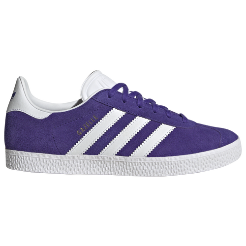 Shop Adidas Originals Boys  Gazelle In White/gold Metallic/energy Ink