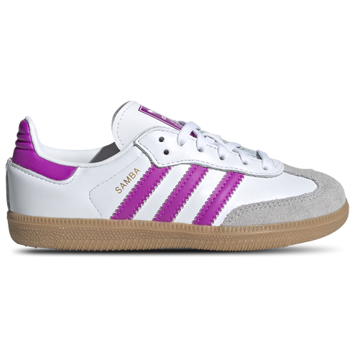 

Girls Preschool adidas Originals adidas Originals Samba - Girls' Preschool Shoe White/Gum/Purple Burst Size 01.0