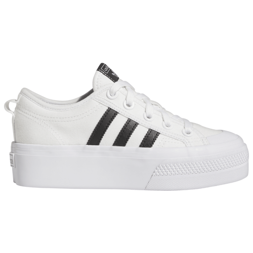 

adidas Originals Girls adidas Originals Nizza - Girls' Grade School Tennis Shoes White/Black Size 05.5