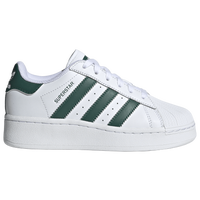 Adidas white clearance and green superstar