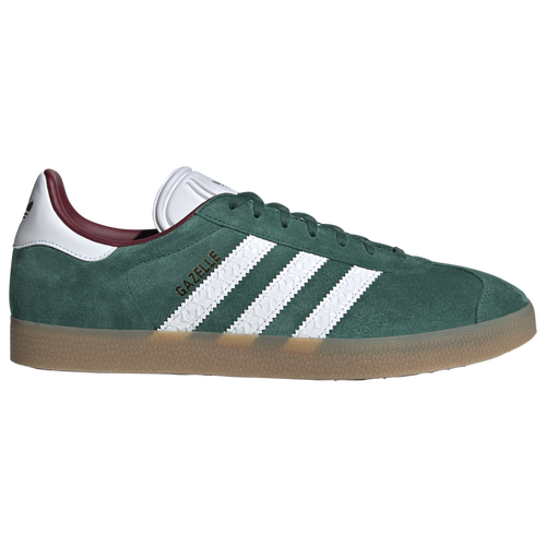 Adidas Originals Gazelle Casual Shoes In White/collegiate Green/collegiate Burgundy