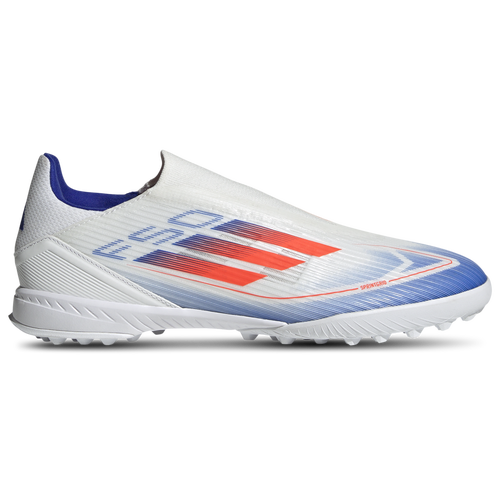 

adidas Mens adidas F50 League Laceless Turf - Mens Soccer Shoes White/Solar Red/Lucid Blue Size 10.0