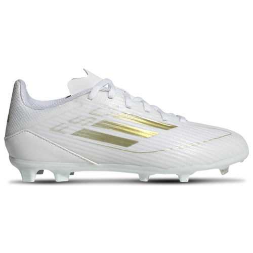 

Boys adidas adidas F50 League FG - Boys' Grade School Soccer Shoe White/Gold Metallic/White Size 04.5