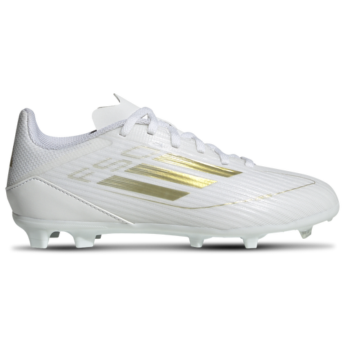 

adidas Boys adidas F50 League FG - Boys' Grade School Soccer Shoes White/Gold Metallic/White Size 05.0