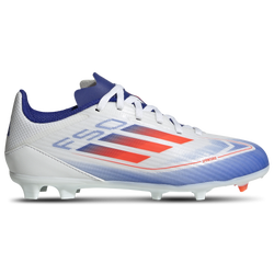 Boys' Grade School - adidas F50 League FG  - White/Solar Red/Lucid Blue