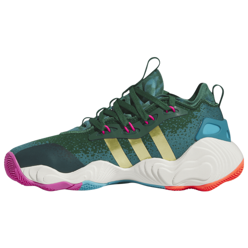 Adidas Boys Trae Young 3 Boys Grade School Basketball Shoes Gold METALLIC ARCTIC Fusion Team Dark Green Size 6.0