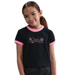 Girls' Grade School - Nike NSW Mod Embred Micro Tee - Black/Pink