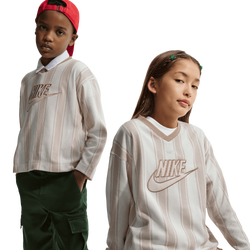 Boys' Grade School - Nike NSW MESH Jersey Long Sleeve Top - Beige/Beige
