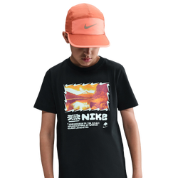 Boys' Grade School - Nike NSW Moutain Photo Tee - Black/Orange
