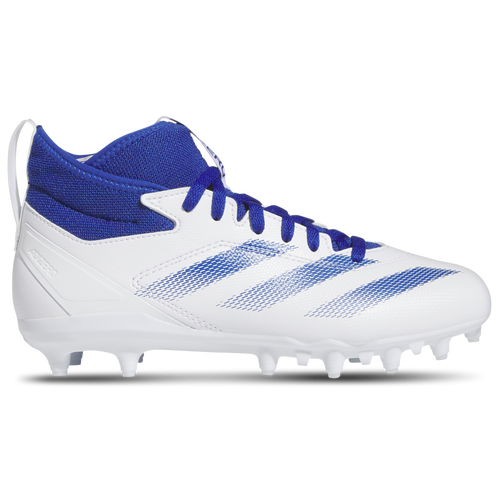 

adidas Boys adidas Adizero Impact .2 Mid Jr - Boys' Grade School Football Shoes White/White/Team Royal Blue Size 5.0