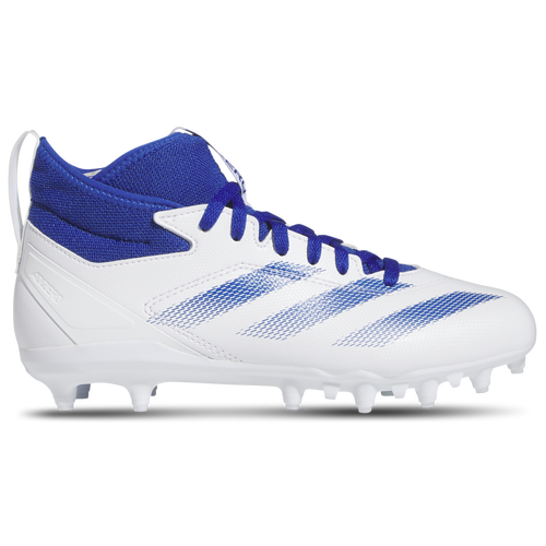 

Boys adidas adidas Adizero Impact .2 Mid Jr - Boys' Grade School Football Shoe White/Team Royal Blue/White Size 05.0