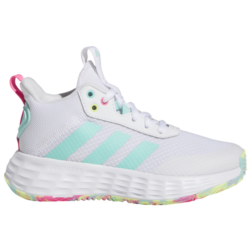 

adidas Boys adidas Ownthegame 2.0 - Boys' Grade School Running Shoes Ftwr White/Flash Aqua/Lucid Pink Size 6.0