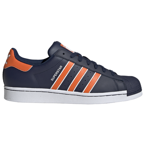 

adidas Originals Mens adidas Originals Superstar Casual Sneaker - Mens Basketball Shoes Night Indigo/Orange/Ftwr White Size 9.0