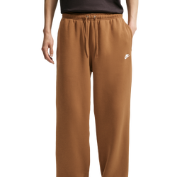 Men's - Nike Club Fleece Bungee Pants - Ale Brown/Ale Brown/White