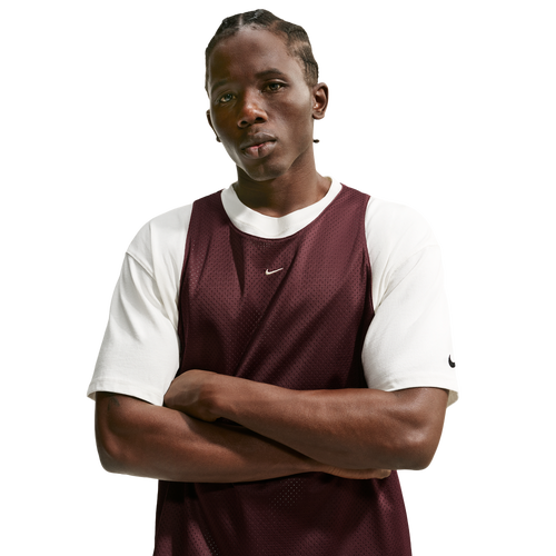 MENS - Nike Drifit Standard Issue Practice Mesh Jersey - Pale Ivory/Burgundy Crush