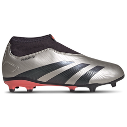 Boys' Grade School - adidas Predator League Laceless FG - Platin Metallic/Aurora Black/Turbo