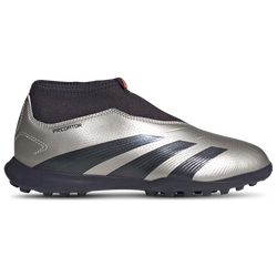 Boys' Grade School - adidas Predator League Laceless Turf - Platin Metallic/Aurora Black/Turbo