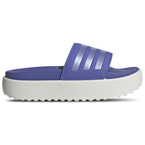 

adidas Womens adidas Adilette Platform Slides - Womens Shoes White/Semi Cobalt Blue/Blue Spark Met Size 05.0
