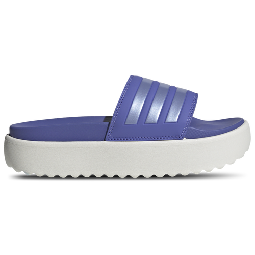 

adidas Womens adidas Adilette Platform Slides - Womens Shoes White/Semi Cobalt Blue/Blue Spark Met Size 09.0