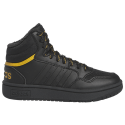 Boys' Preschool - adidas Hoops Mid 3.0 - Core Black/Core Black/Preloved Yellow