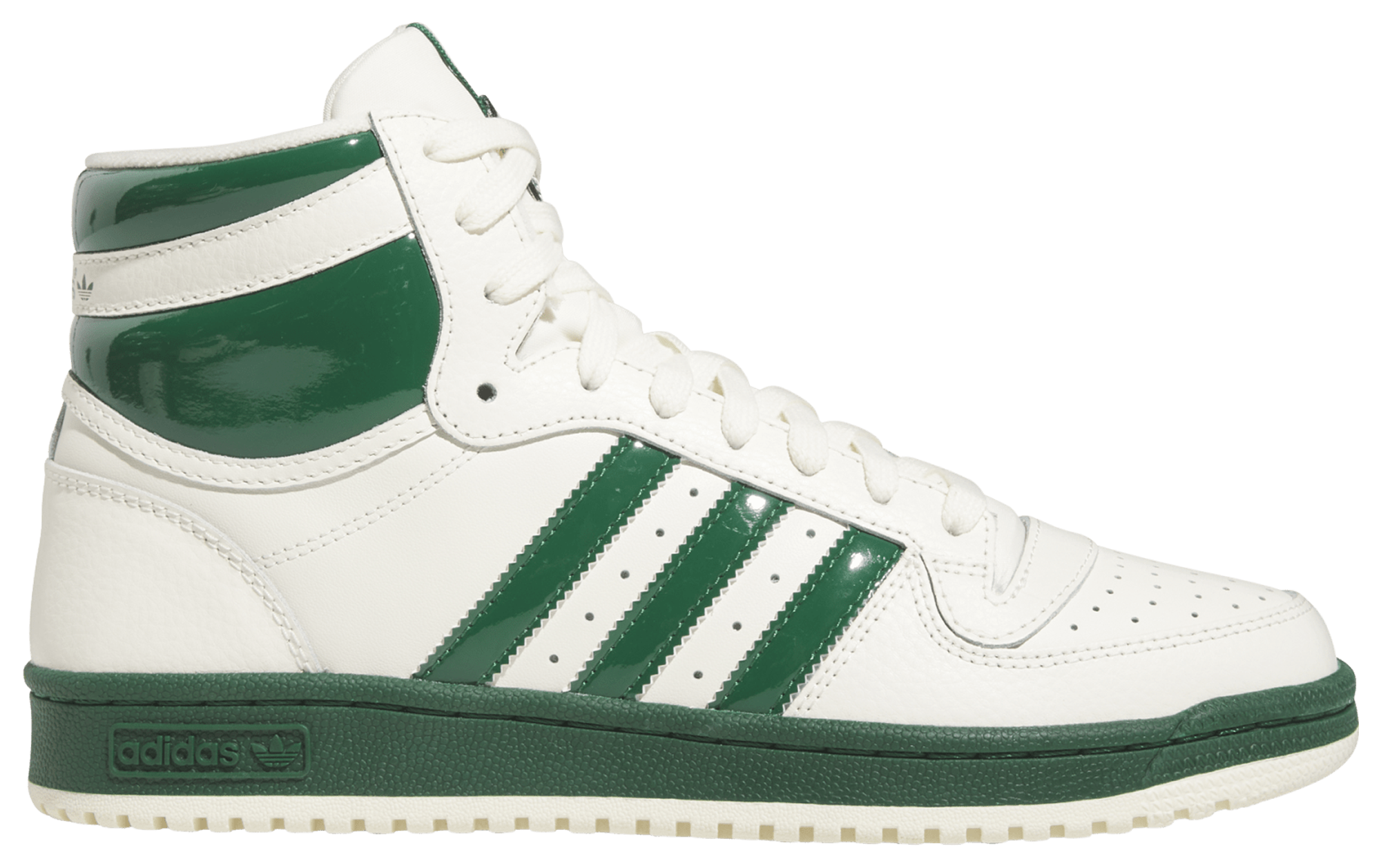 Green and white adidas high tops hotsell