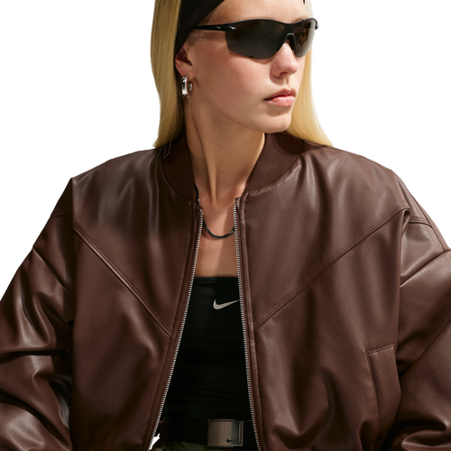  - Nike Therma-FIT Pleather Bomber Jacket - Cacao Wow