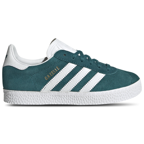 

adidas Originals Girls adidas Originals Gazelle - Girls' Preschool Training Shoes White/Legacy Teal/Gold Metallic Size 13.0