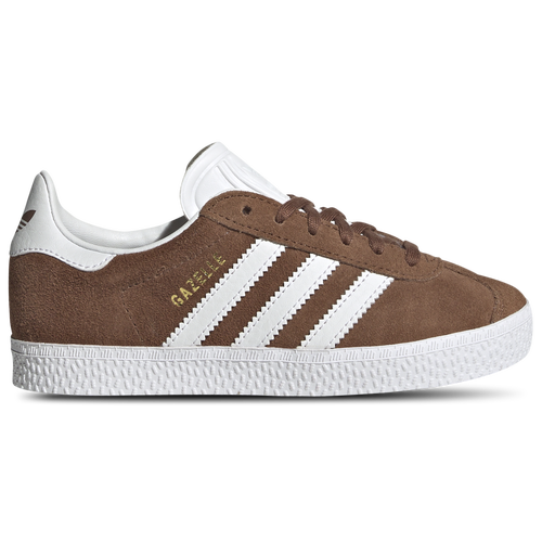 

adidas Originals Boys adidas Originals Gazelle C - Boys' Preschool Shoes Brown/White/Gold Size 03.0