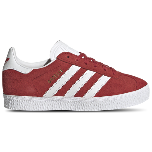 

adidas Originals Boys adidas Originals Gazelle 2 - Boys' Preschool Shoes White/Gold Metallic/Better Scarlet Size 13.0