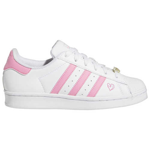 

adidas Originals Girls adidas Originals Superstar - Girls' Grade School Basketball Shoes Gold Metallic/Bliss Pink/White Size 7.0