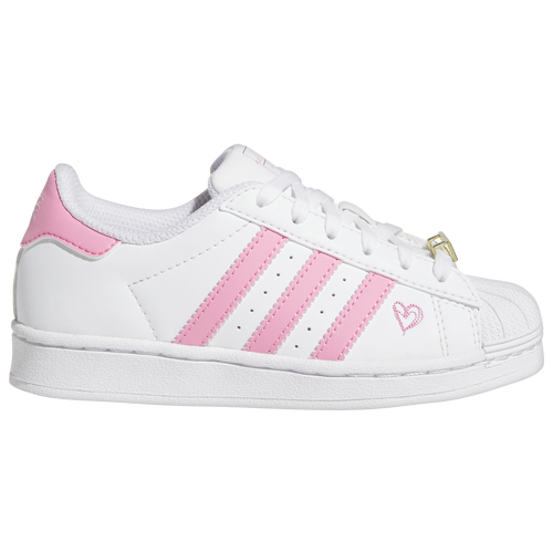 

Girls Preschool adidas Originals adidas Originals Superstar - Girls' Preschool Basketball Shoe White/Gold Metallic/Bliss Pink Size 03.0