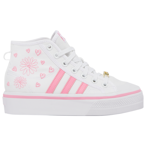 Adidas Originals Kids' Girls Adidas Nizza Platform In White/pink