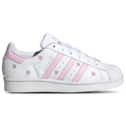 Girls' Grade School - adidas Originals Superstar - White/White/Clear Pink