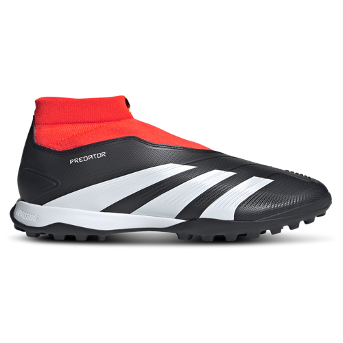 

adidas Mens adidas Predator 24 League Laceless Turf - Mens Soccer Shoes Black/White/Solar Red Size 8.0